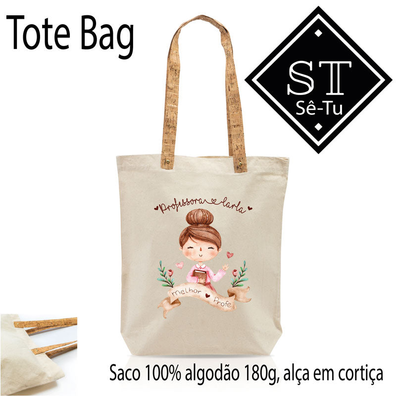 Tote Bag Alças de Cortiça Professora 4 - Sê-Tu